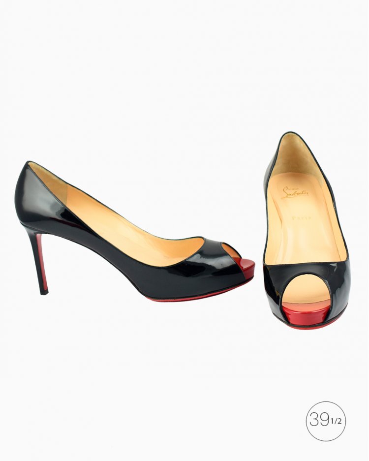 Sapato Louboutin Original Bianca 120 Preto Verniz Feminino